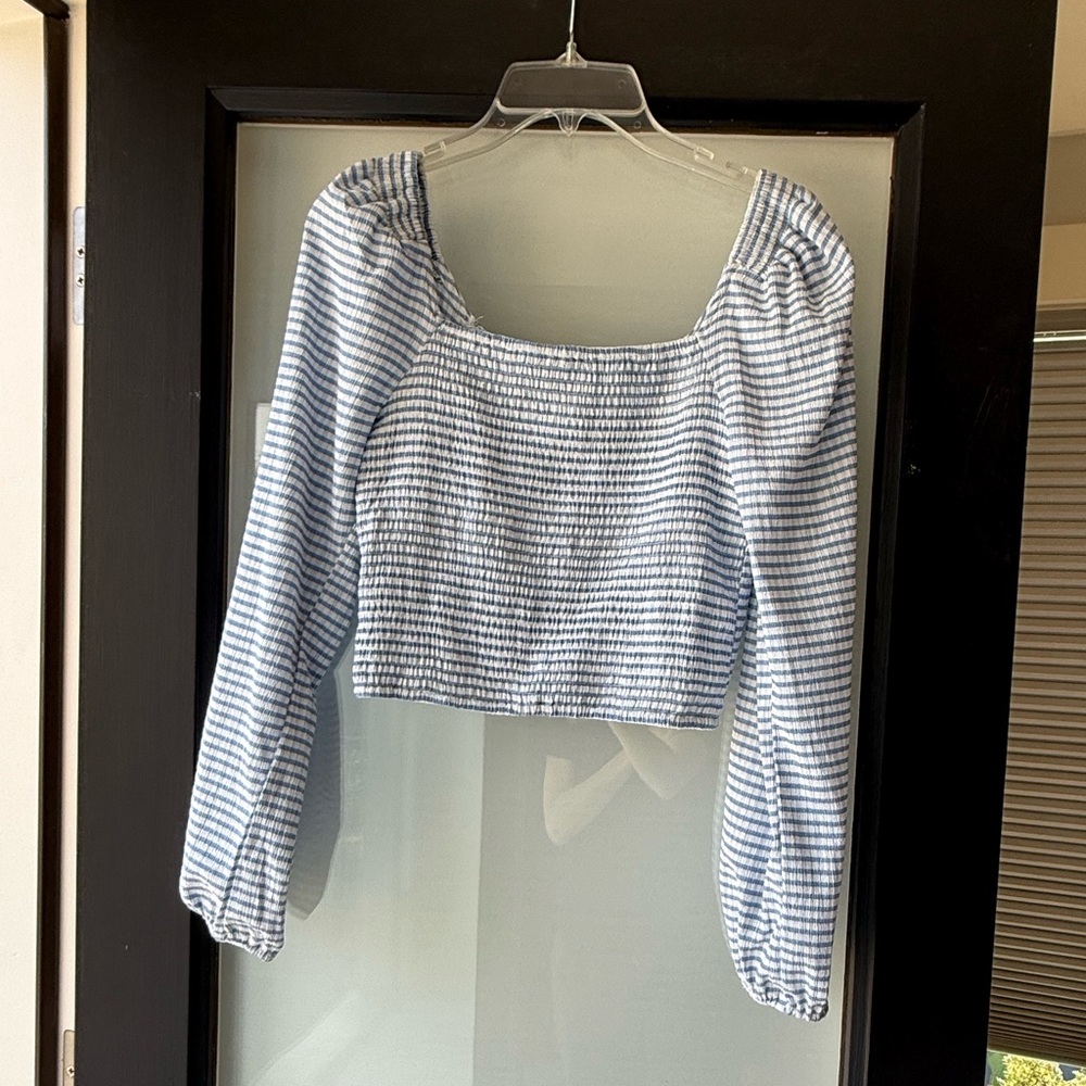 Sophie Rue Blue and White Checkered Blouse